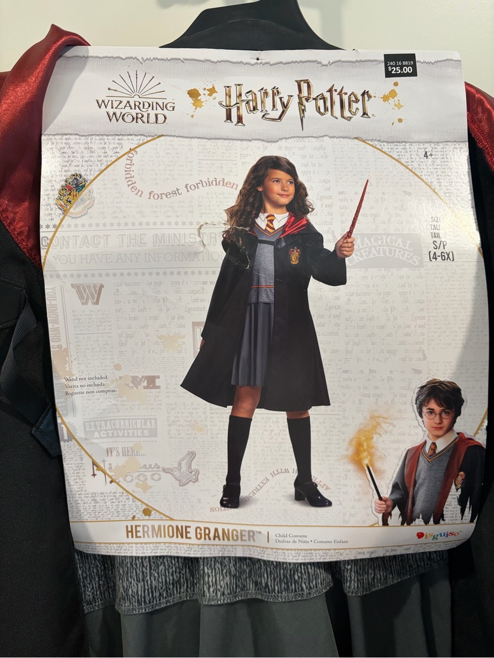 Harry Potter Hermione Granger Kids Costume – Black & Red Robe